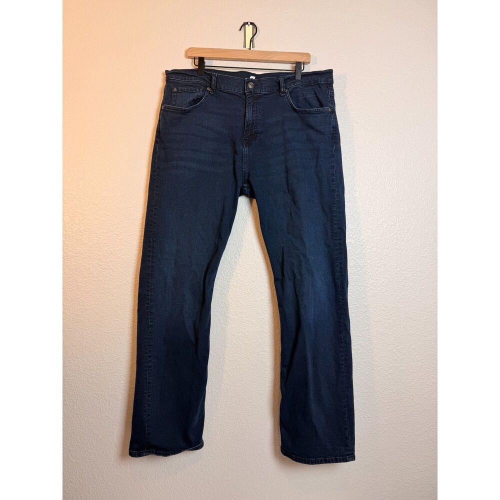 7 For All Mankind Austyn Relaxed Straight Jeans 38x34 Dark Wash River Water
